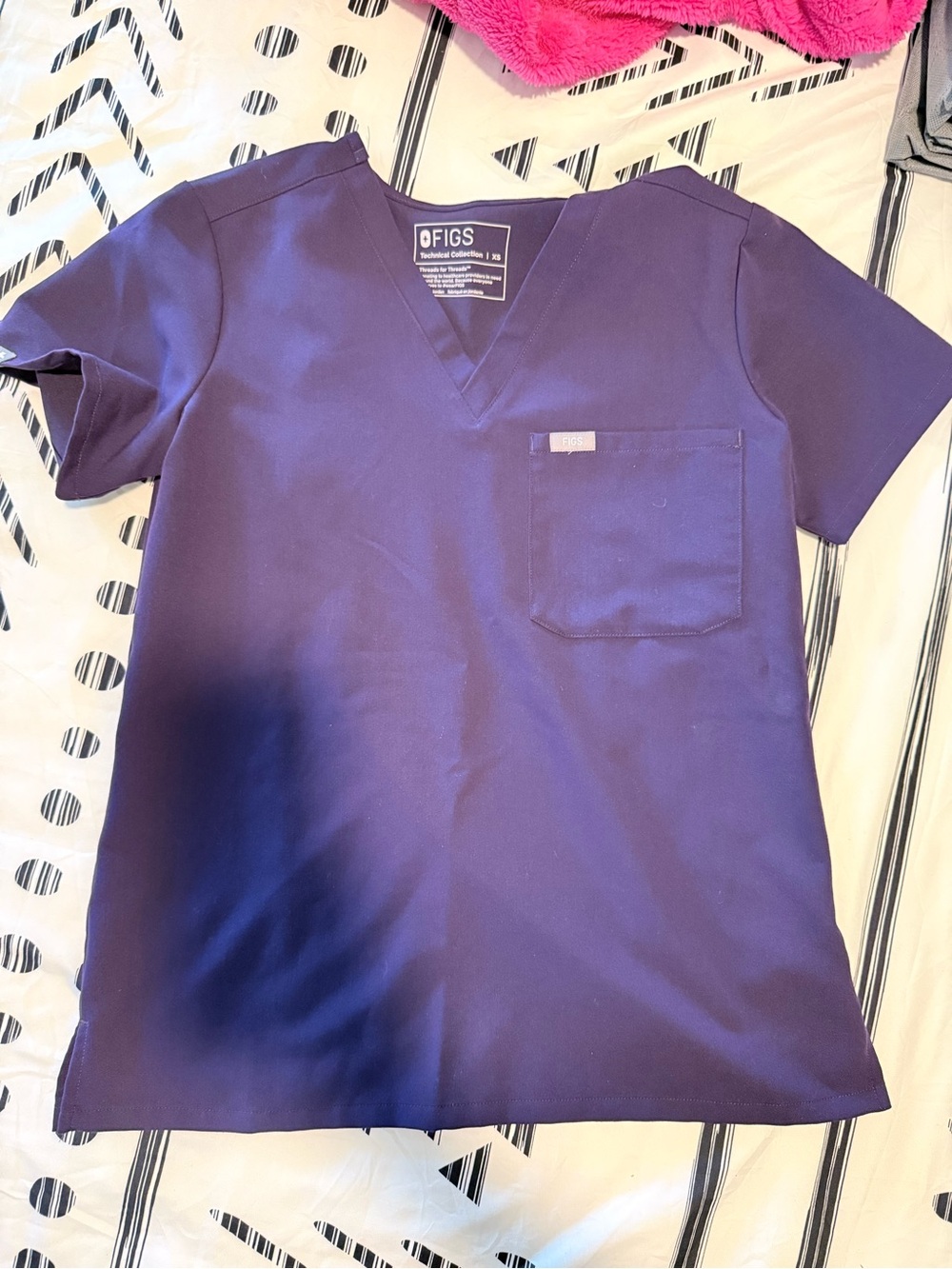 FIGS Purple V-Neck Scrub Top